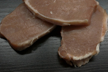 raw meat for chops.