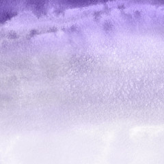 Violet ink and watercolor textures on white paper background. Paint leaks and ombre effects. Hand painted abstract image.