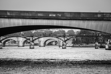 Stone bridges over the river Seine in central Paris, France.