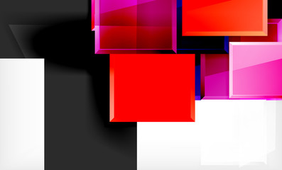 Obraz premium Bright colorful square shape blocks geometrical background