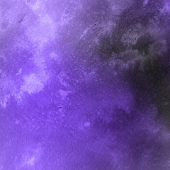 Violet ink and watercolor textures on white paper background. Paint leaks and ombre effects. Hand painted abstract image.