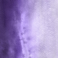 Violet ink and watercolor textures on white paper background. Paint leaks and ombre effects. Hand painted abstract image.