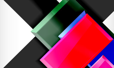 Bright colorful square shape blocks geometrical background