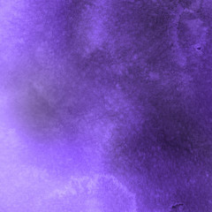 Violet ink and watercolor textures on white paper background. Paint leaks and ombre effects. Hand painted abstract image.