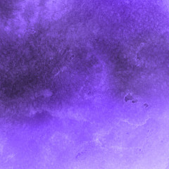 Violet ink and watercolor textures on white paper background. Paint leaks and ombre effects. Hand painted abstract image.