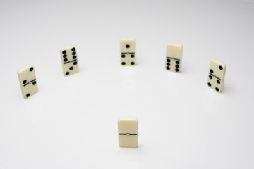 Leadership concept with domino tiles in circle