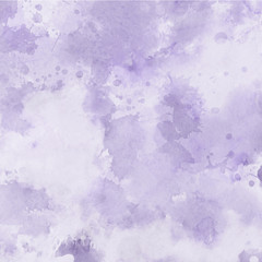 Violet ink and watercolor textures on white paper background. Paint leaks and ombre effects. Hand painted abstract image.