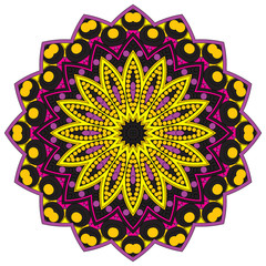 Colored mandal on the white background