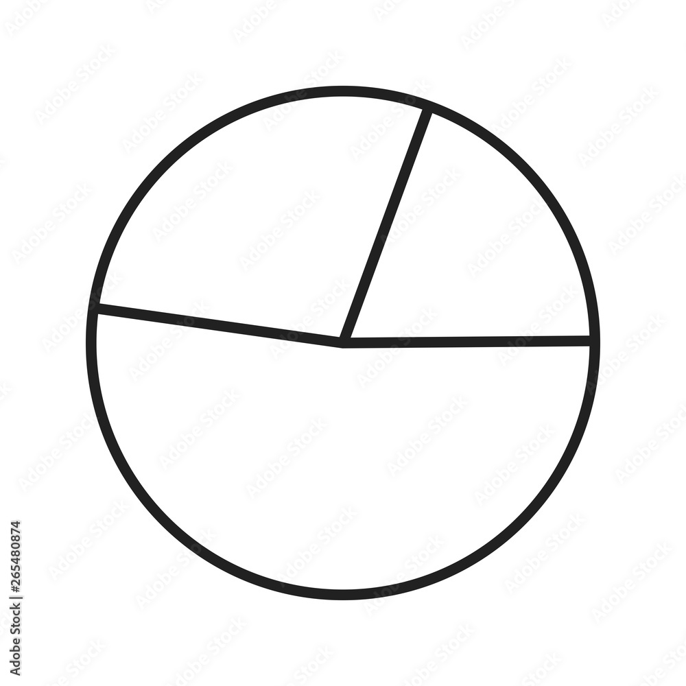 Wall mural Pie chart Line Black Icon