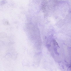Violet ink and watercolor textures on white paper background. Paint leaks and ombre effects. Hand painted abstract image.
