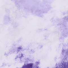 Violet ink and watercolor textures on white paper background. Paint leaks and ombre effects. Hand painted abstract image.