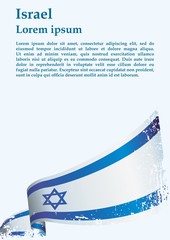 Flag of Israel, the State of Israel, a template for congratulations, design awards, an official document with the flag of Israel. Bright, colorful vector illustration