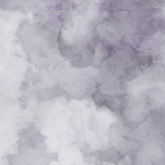 Violet ink and watercolor textures on white paper background. Paint leaks and ombre effects. Hand painted abstract image.