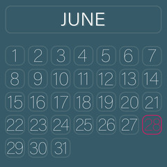 Green Calendar Page June 28