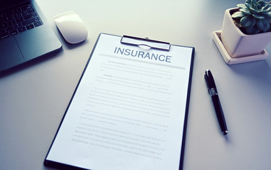 insurance on table Office Business