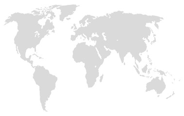 Fototapeta na wymiar Grey Political World Map Illustration