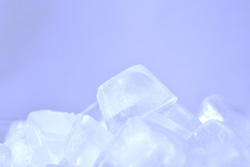 close up of ice cube texture on white background