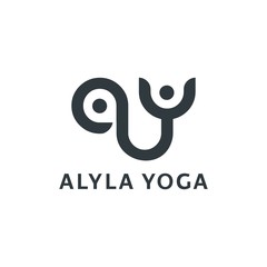 Fototapeta premium A Y Letter Logo Design. Creative initial AY for Yoga emblem