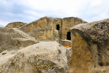 Fototapeta na wymiar Old cave city Uplistsikhe in Caucasus mountains, Georgia