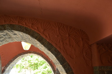 barelief with plants