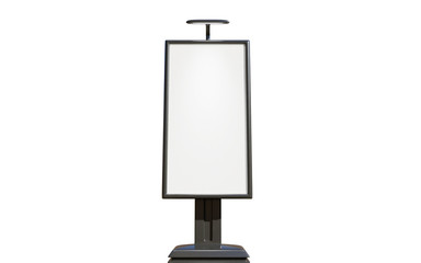 3D rendering of blank billboard (empty advertisement) isolated on white. Empty mockup template