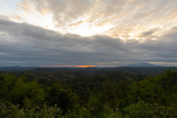 sunset over the mountains