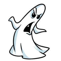 Scary white ghost emotions character cartoon illustration isolated image