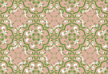 Colorful vintage ceramic tiles wall decoration