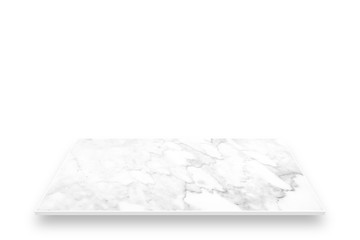 Marble texture table top isolated on white screen.