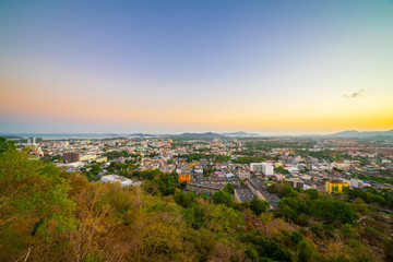 Landscapes phuket town in the summer on khao-rang viewpoint.