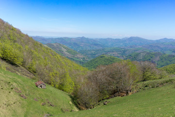 Fototapeta na wymiar View of Baztan valley in Navarra. Spain