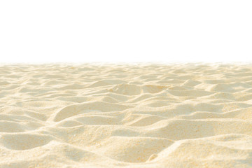 Fototapeta na wymiar Fine beach sand in the summer sun on white