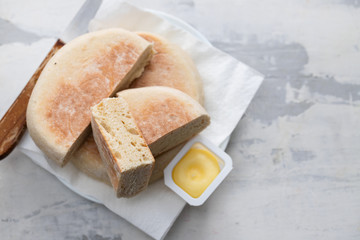typical portuguese bread of Madeira Bolo do caco