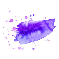 Abstract isolated colorful vector watercolor splash. Grunge element for paper design.