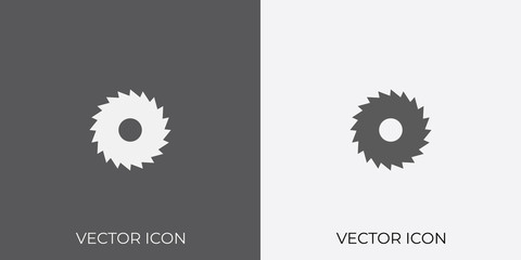Light & Dark Gray Icon of Saw Wheel For Mobile, Software & App.. Eps. 10.