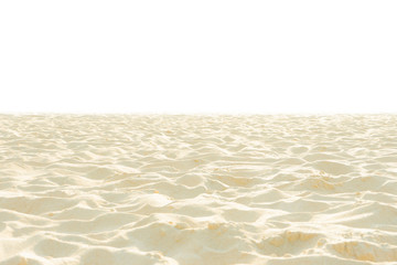 Fototapeta na wymiar Beach isolated, Fine beach sand in the summer sun on white background.