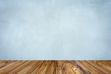 Wooden Floor Perspective Wall Cement Background.