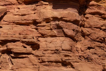 Coloured Canyon is a rock formation on Sinai peninsula. Sights of Nuweiba, Egypt.