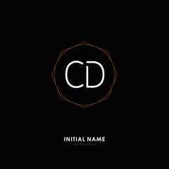 C D CD Initial logo letter with minimalist concept. Vector with scandinavian style logo.