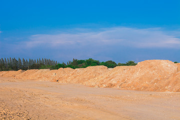 The Construction clay, in road construction working area