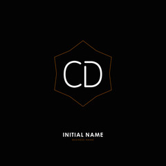 C D CD Initial logo letter with minimalist concept. Vector with scandinavian style logo.