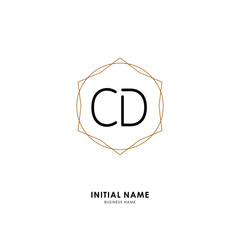 C D CD Initial logo letter with minimalist concept. Vector with scandinavian style logo.