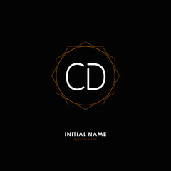C D CD Initial logo letter with minimalist concept. Vector with scandinavian style logo.