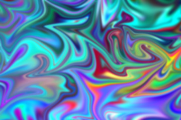 Obraz premium Abstrakcyjne tło holograficzne w stylu lat 80-tych. Nowoczesny design dla vaporwave. Neonowe kolory. Opalizująca tekstura hologramu.