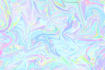 Abstract holographic background in the style of the 80s. Modern design for vaporwave. Neon colors. Iridescent hologram texture.