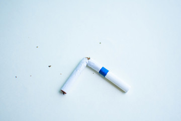 cigarette  on white background (World Tobacco Day concept). soft focus.