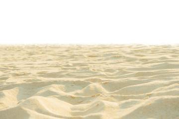 Fine beach sand in the summer sun on white screen