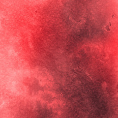Red ink and watercolor texture on white paper background. Paint leaks and ombre effects. Hand painted abstract image.