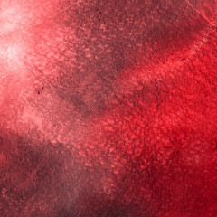 Red ink and watercolor texture on white paper background. Paint leaks and ombre effects. Hand painted abstract image.