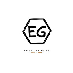 E G EG Initial logo template vector. Letter logo concept